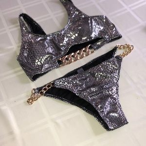 NWOT crocodile Shein Bikini L